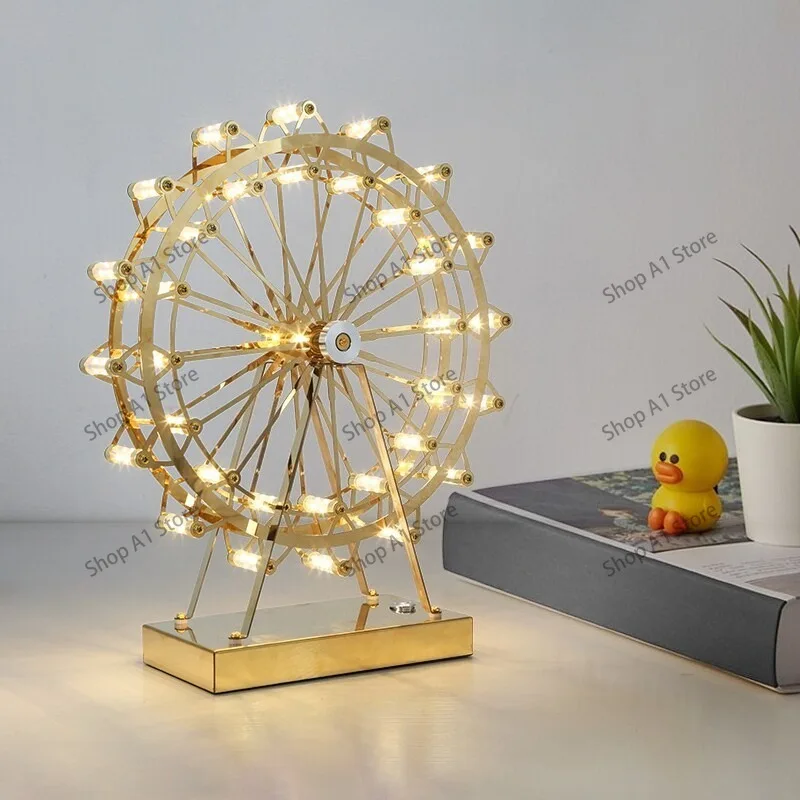 Desk lamp light luxury 2021 new Bluetooth fashion boys bedroom ins girl master bedroom bedside table Ferris wheel