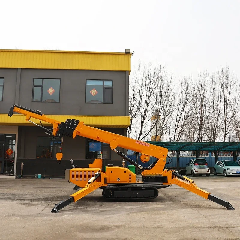 Mini Mobile Telescopic Boom 5 Ton Hydraulic Crawler Spider Crane with Fly Jib