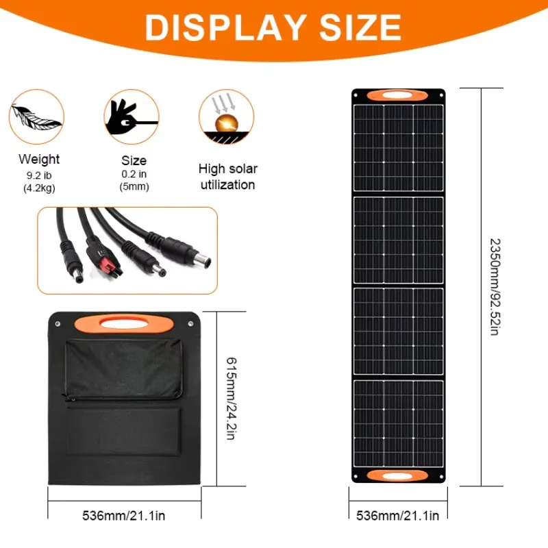 200W Portable Solar Folding Panel Foldable Solar Panels with Sustainable Energy for Camping OEM Power