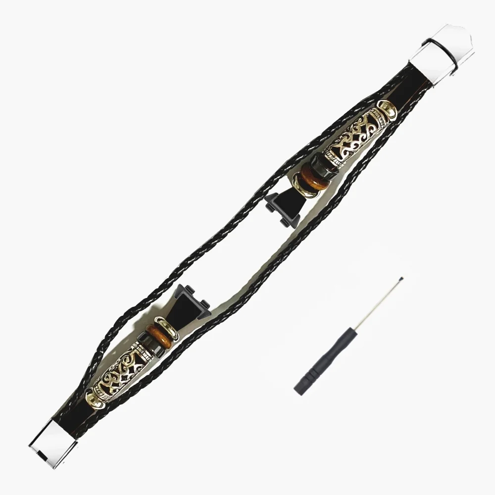 Vintage Leather Watch Band for Huawei Band 8 7 6/ honor band6 Strap Retro Bracelet Weave Rope Watchband Replacement correa