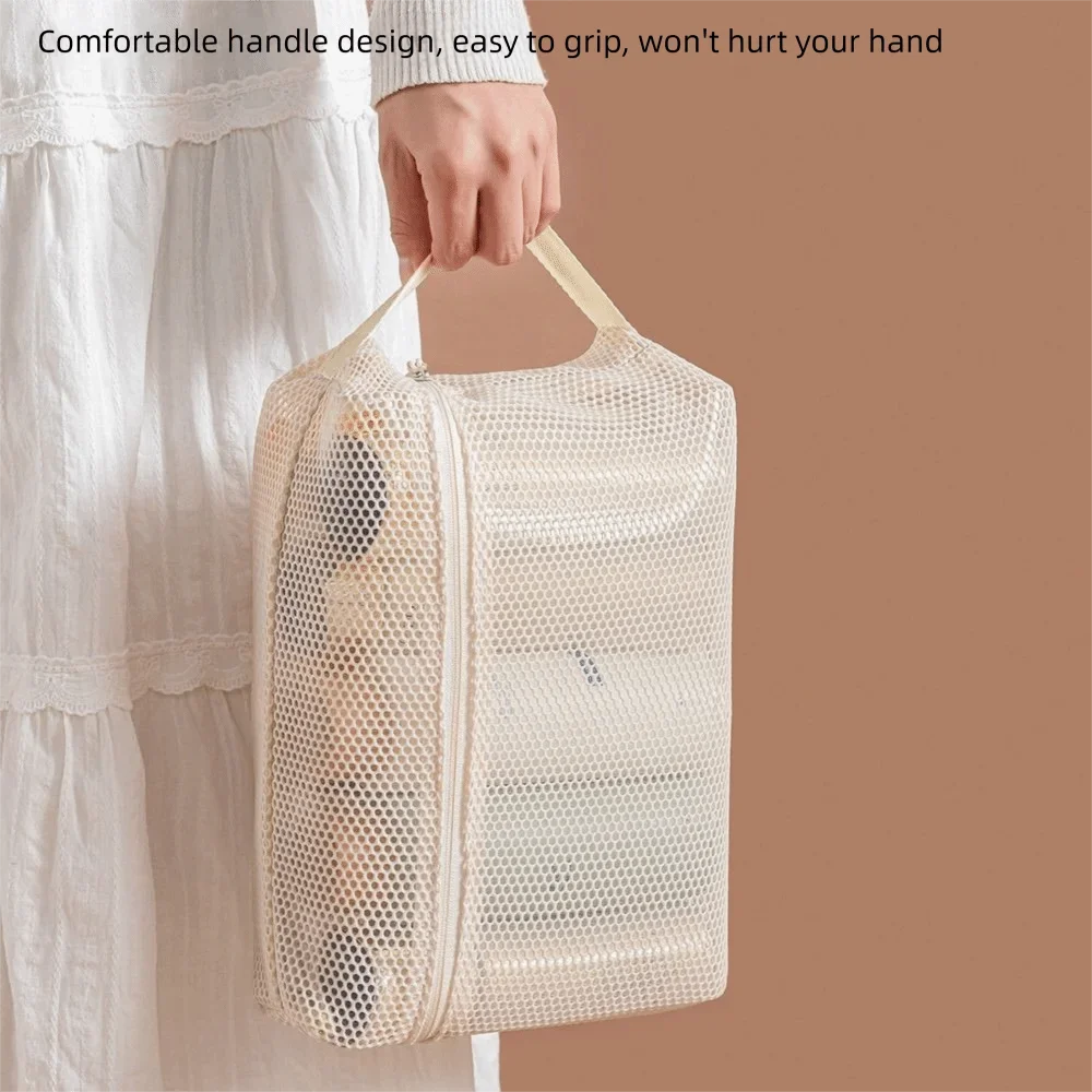1pc Portable Mesh Drainage Makeup Bag: Dry Separation Organizer Cosmetics, Breathable Waterproof Travel Toiletry Pouch with Wet