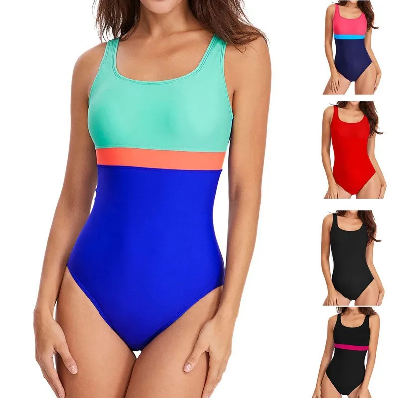 

Swimsuit 2025 Summer European Beauty Sexy One piece Bikini Splicing Color Contrasting Swimsuit