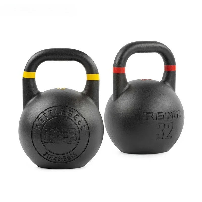 2026 Competition Bodybuilding Adjustable Kettlebell 28kg 32kg 36kg Weightlifting Hand Grip Coated Kettlebell