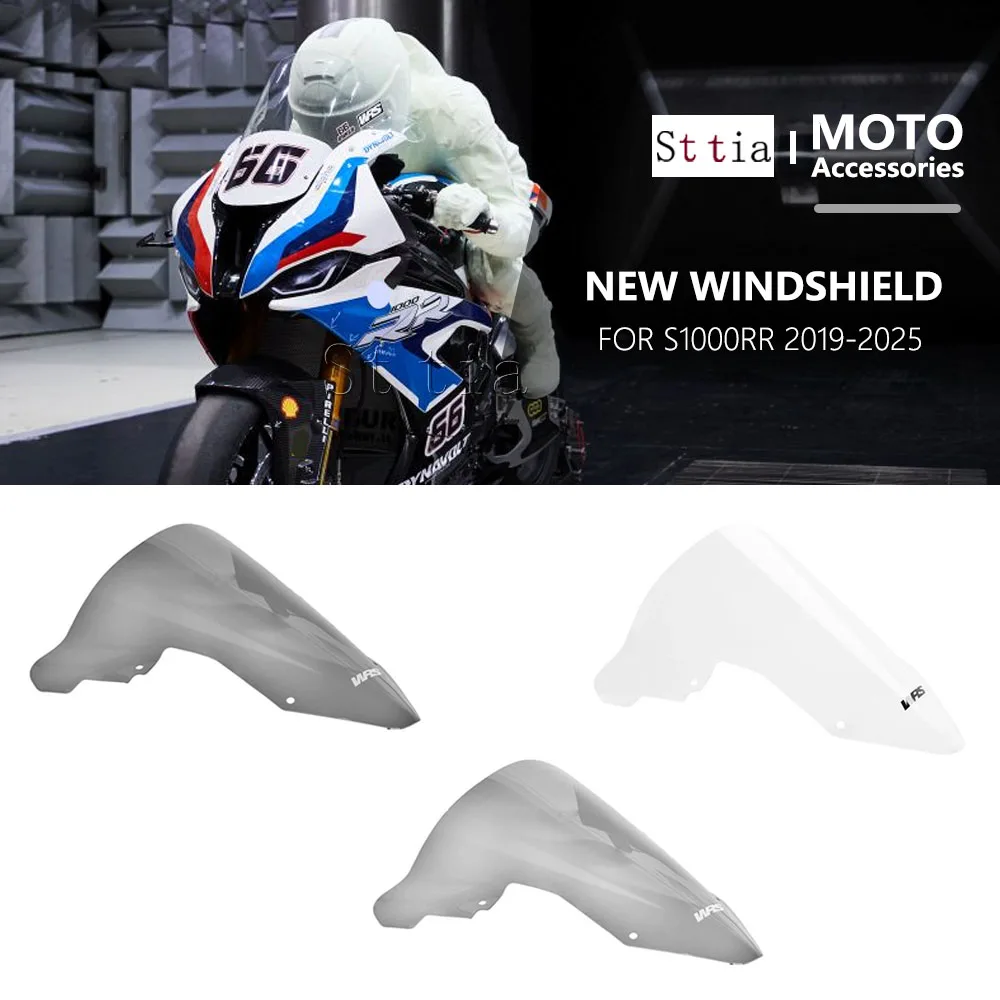 

For S1000RR S1000 RR M1000RR M1000 RR 2019 2020 2021 2022 2023-2025 Motorcycle Windscreen Windshield Wind Deflectors Gray