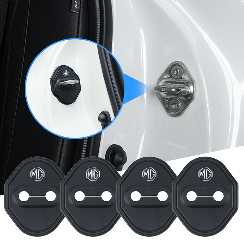 4Pcs Silicone Car Door Latch Cover forMG ZS 5 7 6 Cyberster MG4 EV ES5 HS ONE GT GS MG3 3SW MARVEL R Scorpio Anti-Rust Dustproof