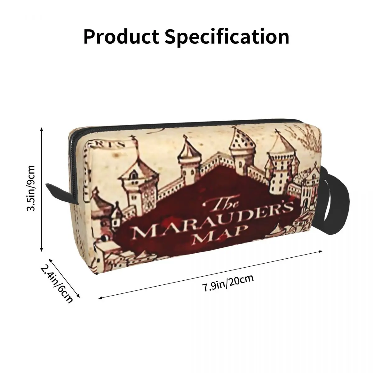 Marauders Magic Map Makeup Bag Cosmetic Organizer Storage Dopp Kit for Women Beauty Travel Pencil Case