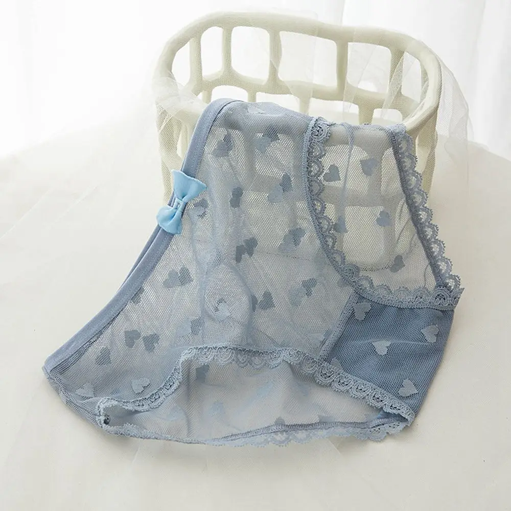 تنفس مطاطا الخوخ الورك القطن المنشعب شبكة منتصف الخصر الدانتيل المطبوعة ملخصات القلب النساء العشير القوس سراويل