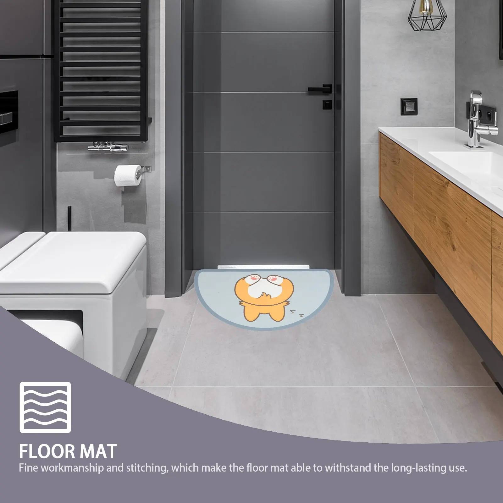 

Adorable Bear Super Absorbent Bath Non-Slip Bathroom Floor Rug For Toilet High Water Absorption Wear-Resistant Floor Modern
