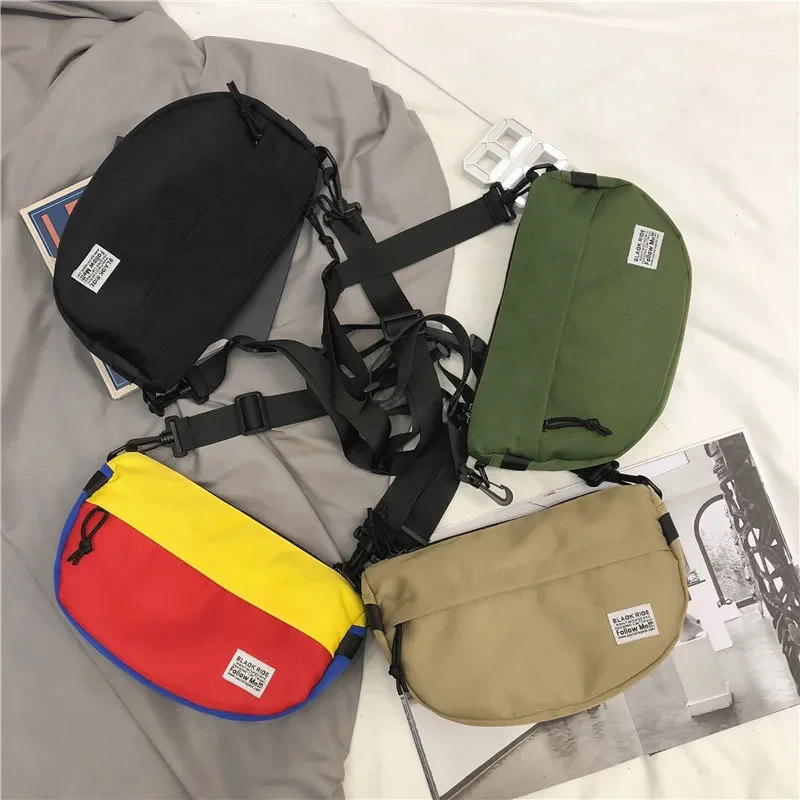 Vintage Oxford Fabric Chest Bag Fashion Solid Color Crossbody Bags For Male Multifunction Waterproof Casual School Bag XA105C