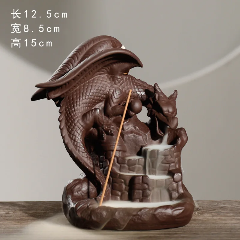 New Purple Clay Backflow Incense Burner Creative Nordic Style Pterosaur Fort Smoke Backflow Incense Burner Ornament