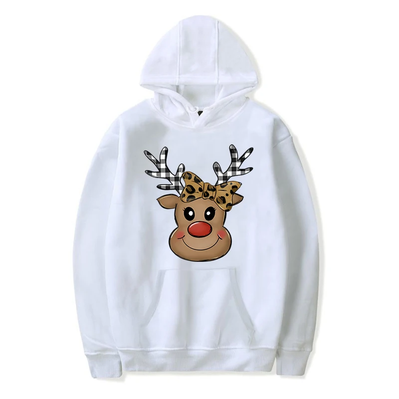 Christmas Deer New Arrival Women's Hoodies Couple Hooded Sweatshirt Men Loose Fit Hooded Pullover Long Sleeve Tops Women Clothes