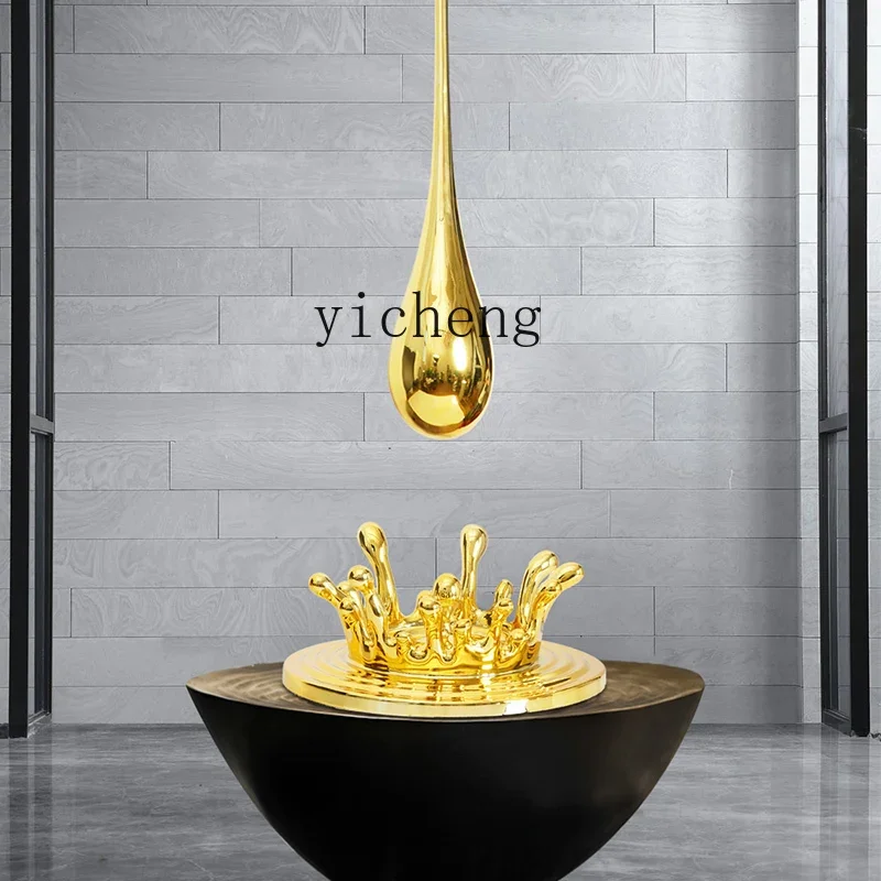 BJ-25  exhibition hall Hotel lobby hoisting water drop sculpture Light luxury electroplating pendant Commercial center jewelry