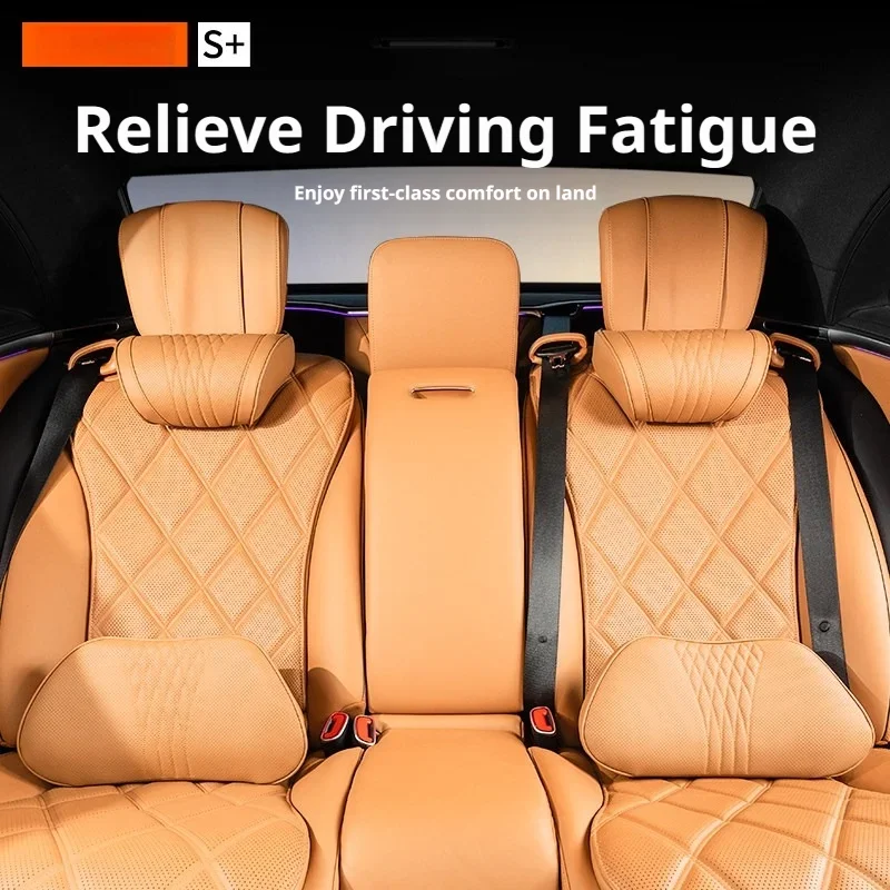 Luxury Memory Foam Nappa Leather Car Lumbar Support For Skoda Kodiaq Kamiq Karoq Octavia Combi Octavia Superb Combi Superb Fabia 4