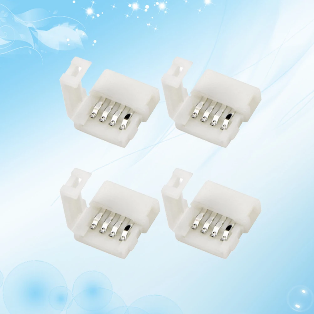 

12Pcs LED Strip Connector 5050 Rgb 4 Pin Quick Connect Power Adapter Corner Clip Buckle for Single Color Flexible Light Strip