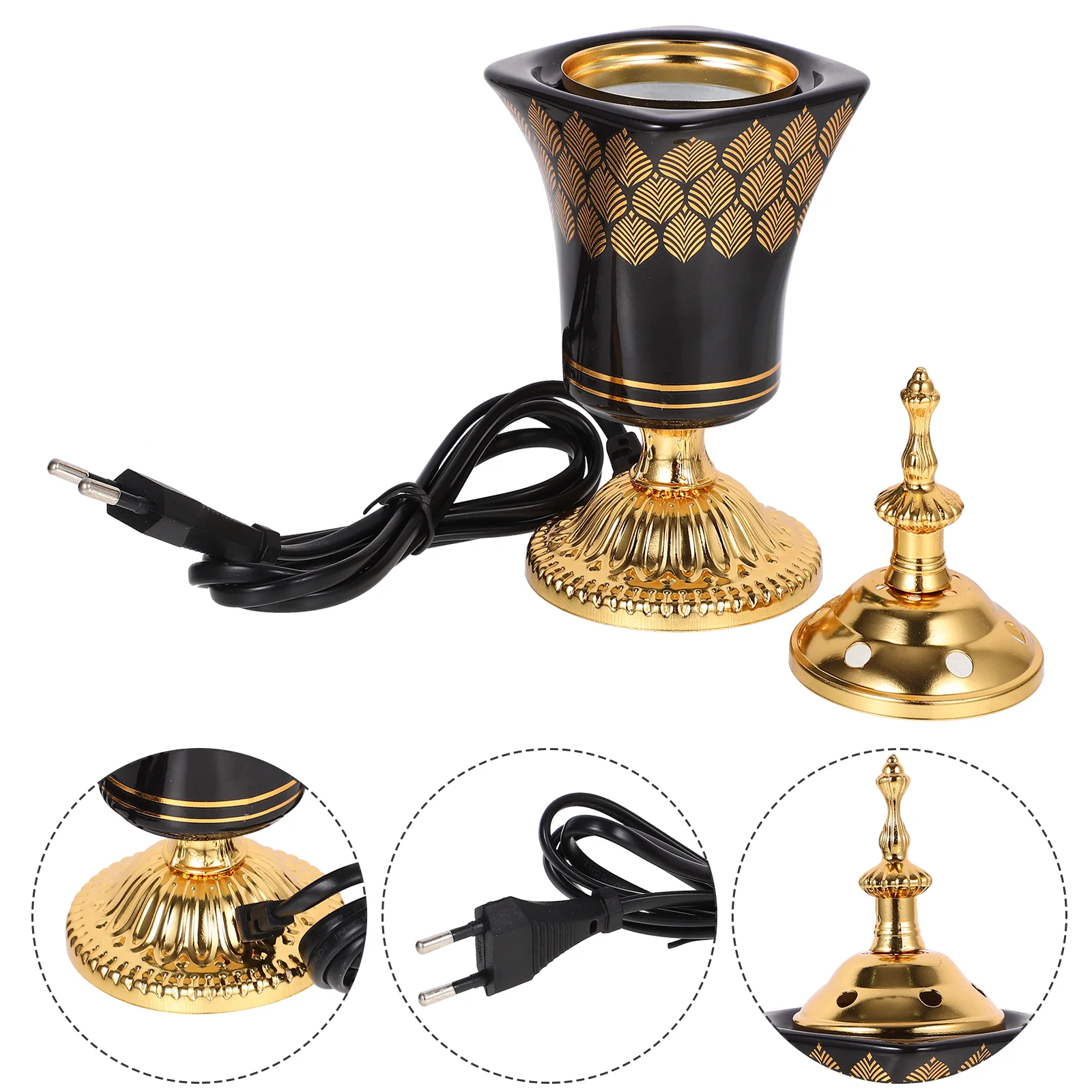 Incense Burner Compact Table Ornament Censer Holder Plug Desktop Iron Handle Design Peaceful Atmosphere