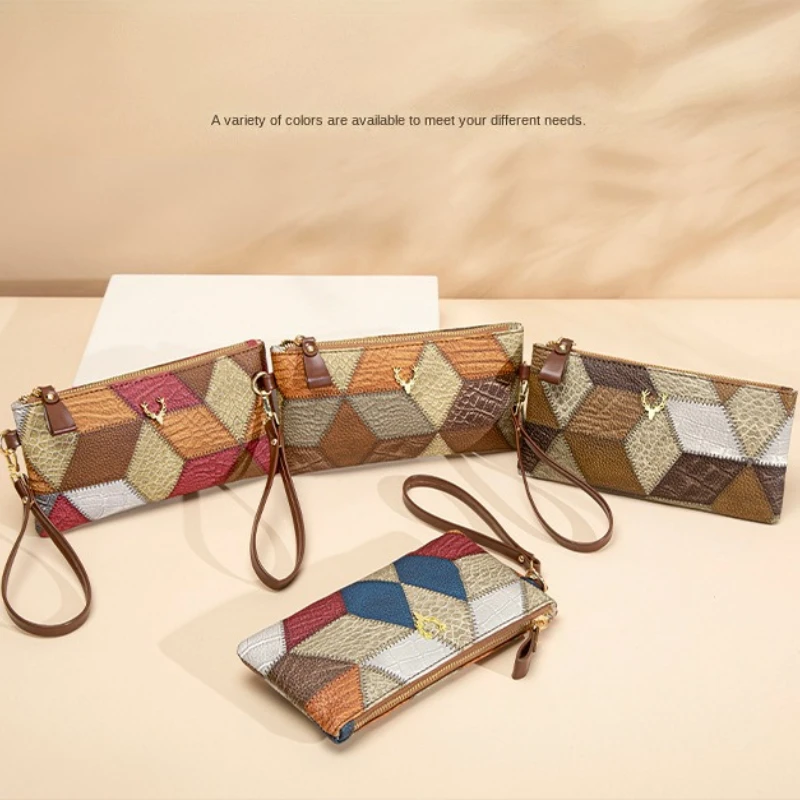 

Новый модный клатч с цветными блоками, прочный модный лоскутный кошелек через плечо, мини-сумка для телефона для женщин, модные маленькие квадратные сумки