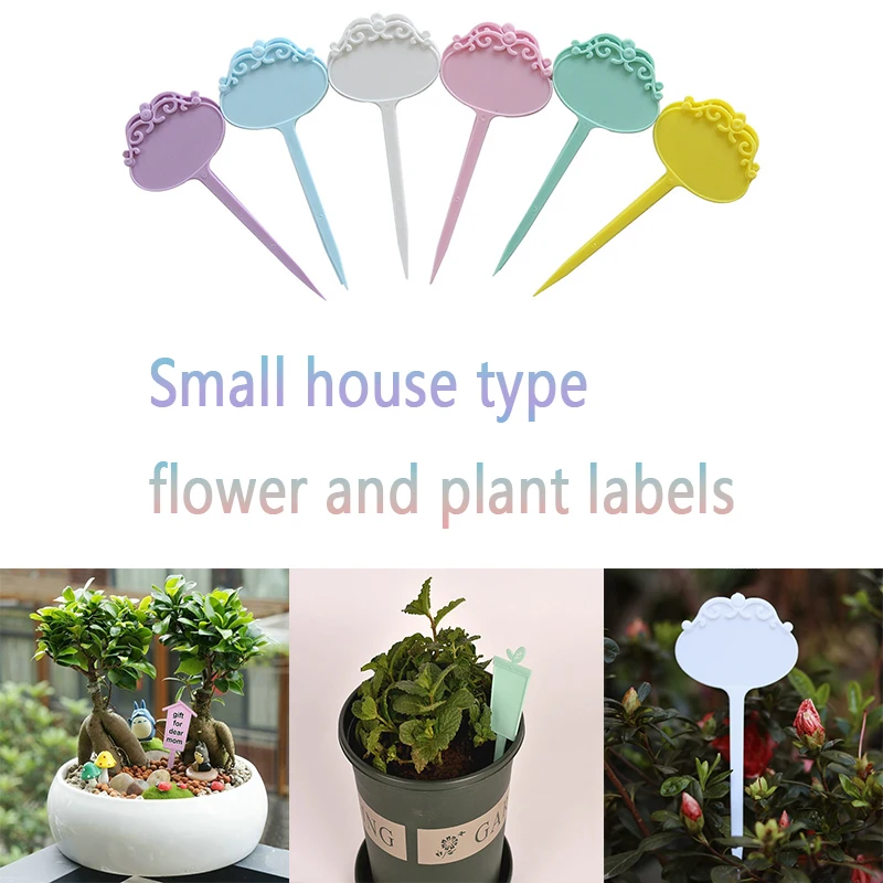 

Gardening succulent label thickened small house type flower plant label succulent signage waterproof plastic insert ground sign