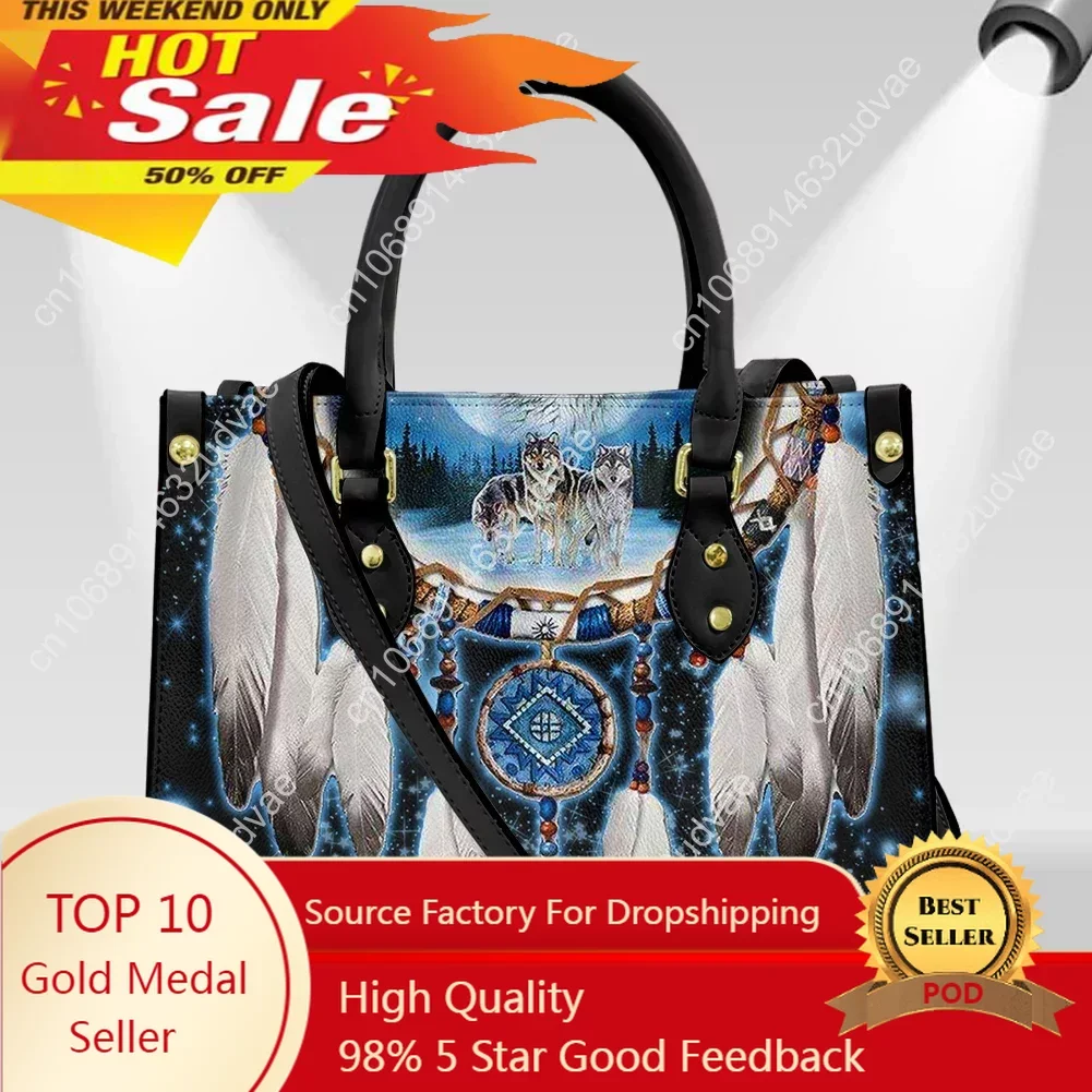 

Casual Crossbody Bags for Women 2023 Ladies Luxury Designer Tote Handbag Dreamcatcher Pattern Top-Handle Shoulder Bag Sac A Main