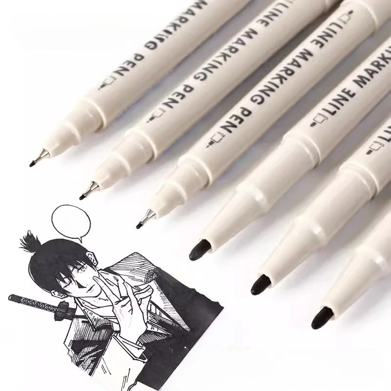 6 Stück Dual-Head-Outline-Stifte, künstlerische Zeichen- und Farbmarker, schnell trocknende Faserspitzen mit großer Kapazität, leichtes Kunststoffmaterial