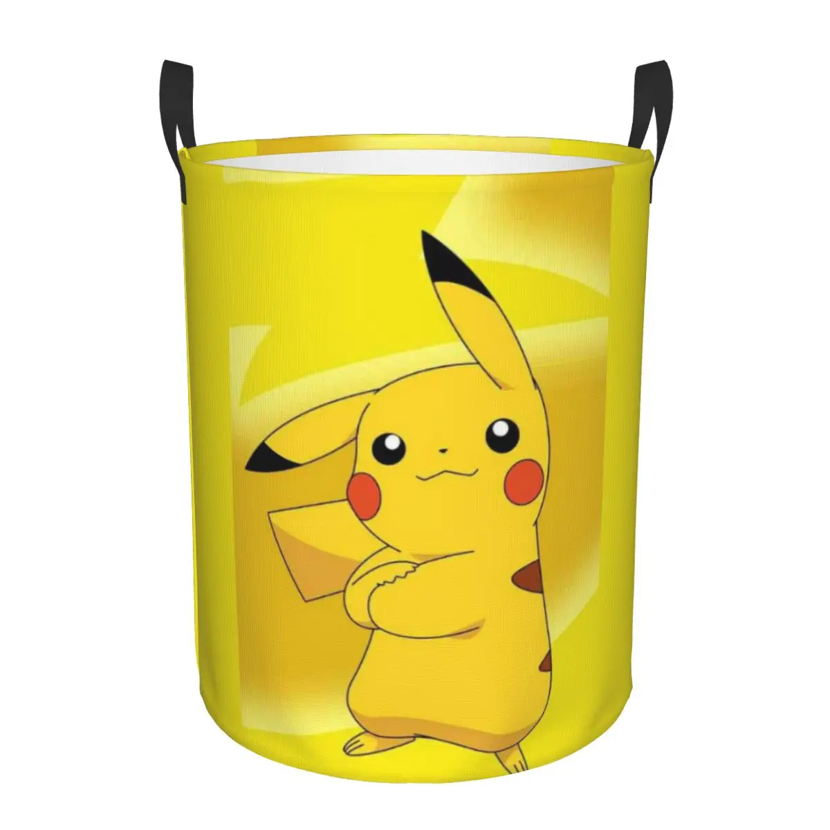 Custom P-Pikachus Anime Laundry Basket Collapsible Clothes Toy Hamper Storage Bin for Kids Nursery