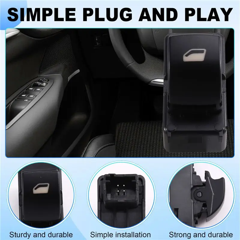 Lift Switch Control Button For Citroen C4 207 6554. QL 6554QL Window Lifter LHD