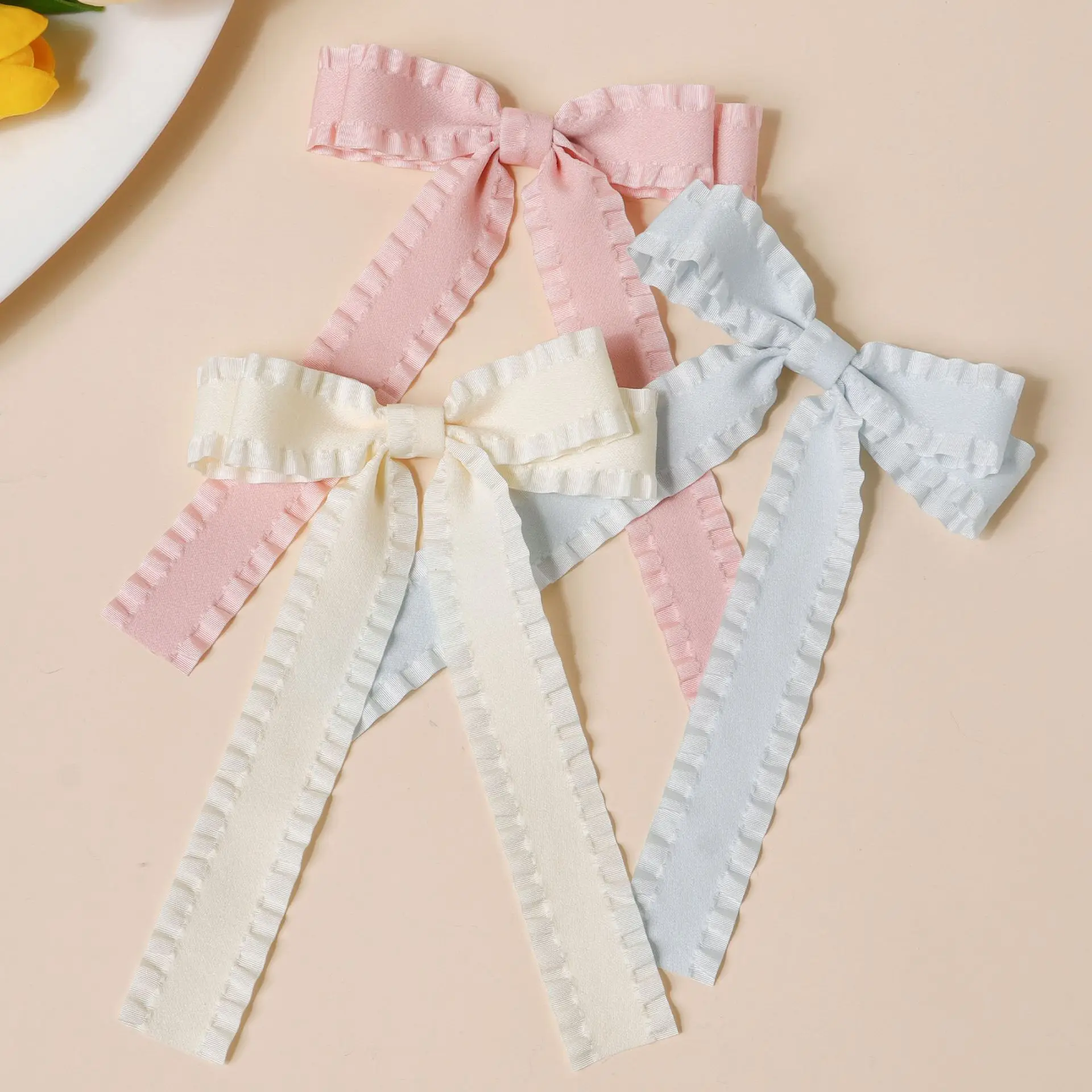 

Ladies' Hair Clip Japanese Bow Pleated Dopamine Kawaii Simple Cute Sweet Verstaile Barrette High-quality Hair Accessory Children