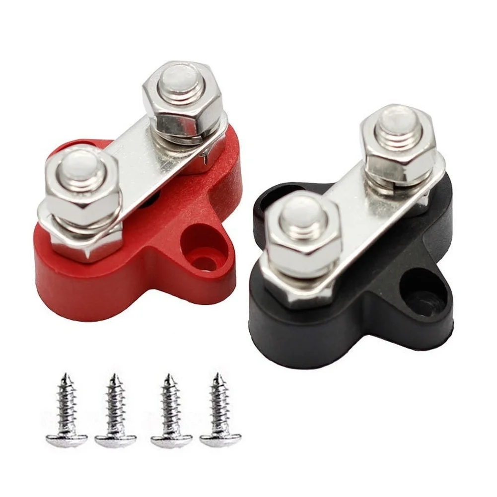 PA66 M6 M8 Double Stud Terminal Block Cross Base Wiring Connector 5A-200A For Car Boat Wire Connections Power Tool Parts