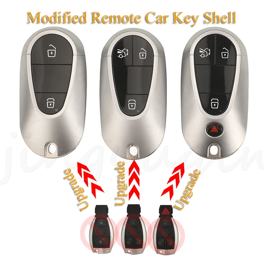 

jingyugin Modified Remote Car Key Shell Case For Mercedes Benz A B S E Class Support NEC BGA 2000+ Auto Fob 2/3/4 Buttons