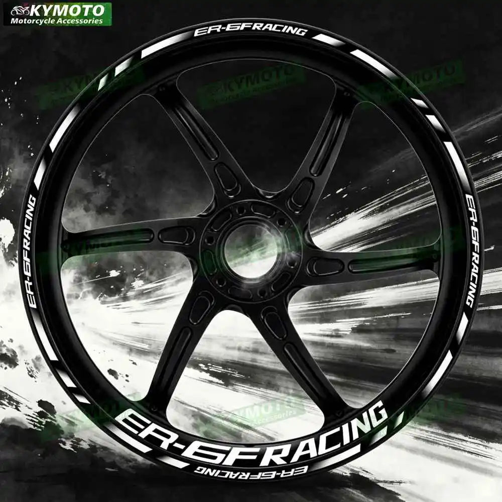 Motorcycle 17 Inch Front And Rear Racing Wheel Stickers Car Reflective Rim Motorbike Hub Tape Decal Sticker For ER-6F ER6F