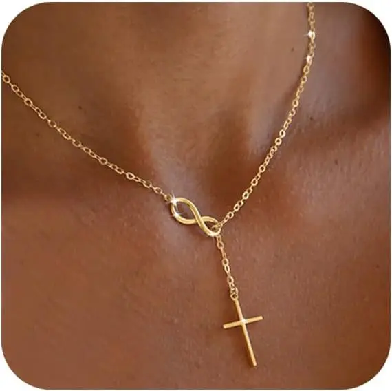 Luxury 24K 9999 Pure Gold real gold Women's Simple Digital 8-character Cross Pendant Necklace