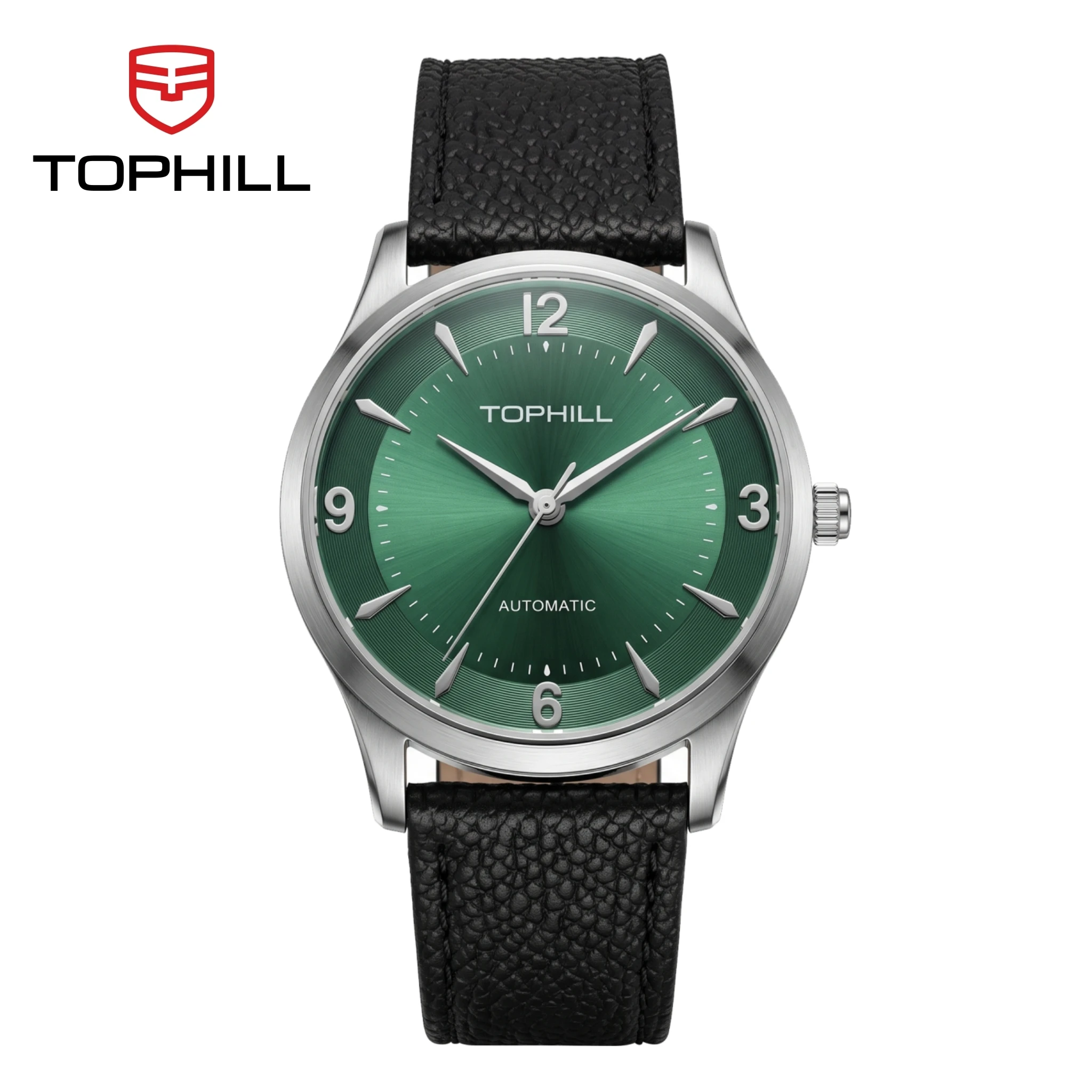 TOPHILL 42mm Hollow Movement Hangzhou 75D0 Men Automatic Mechanical Watch Sunray Business Transparent Caseback Sapphire TW111G