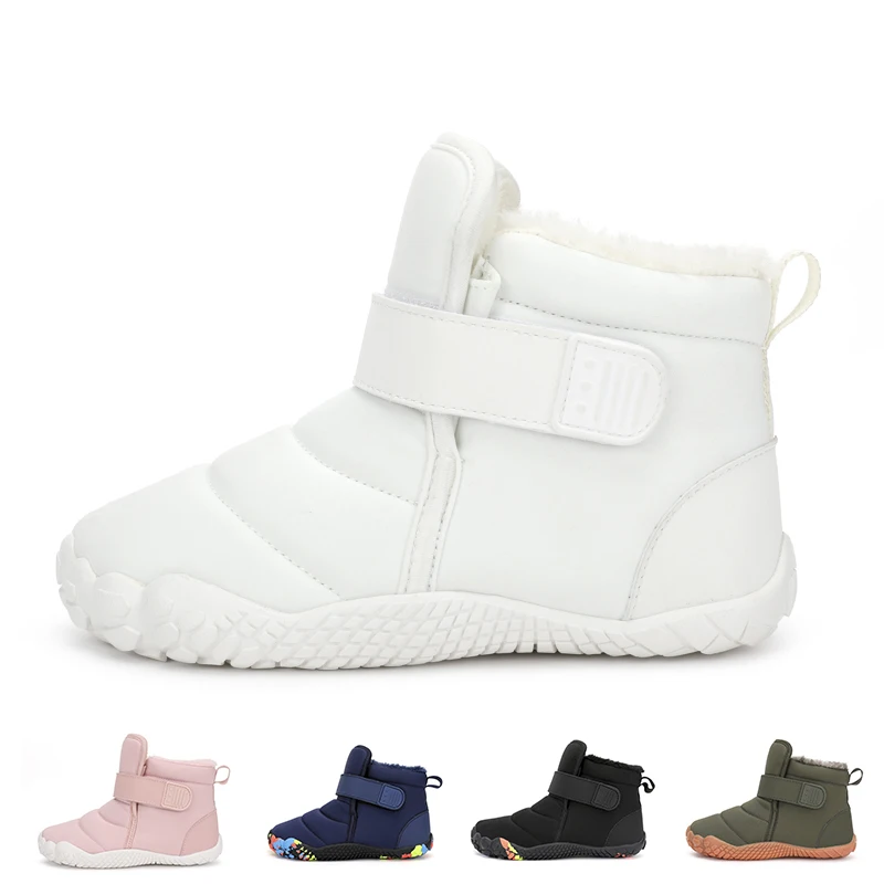 

Kids 2025 New Wide Toe Barefoot Snow Boots Boys Girls Winter Minimalist waterproof Sneakers Girls Boys Non-Slip Warm Snow Boots
