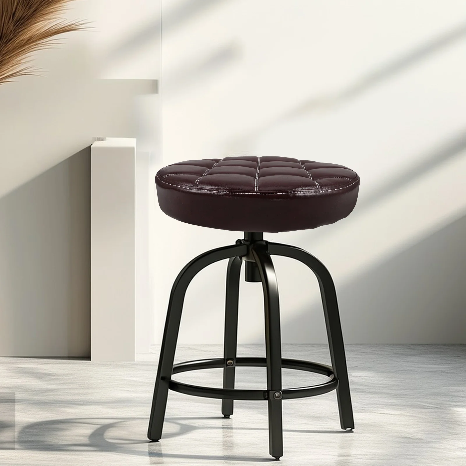 

Round Pu Chair Seat Cushion For Bar Stool Replacement Smooth Edge Comfortable Foam Pad Modern Design Easy Clean