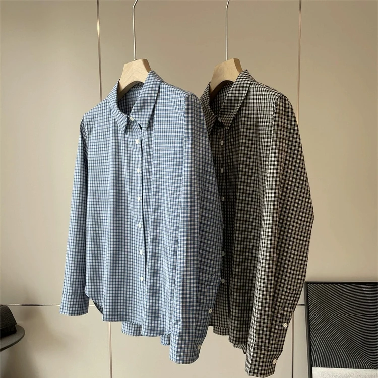 

Классическая популярная свободная женская рубашка из чистого хлопка с длинным рукавом, цветная, тканая, премиум-качества, для повседневной носки, стандартного кроя, на пуговицах