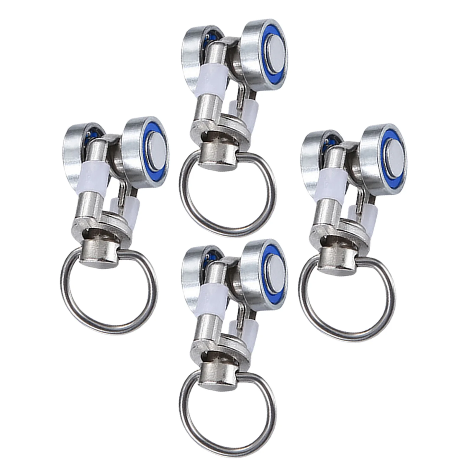 4 قطع من بكرات مسار الستارة المعدنية شديدة التحمل للسقف على الحائط، قطع غيار عملية سلسة متوافقة مع الدش