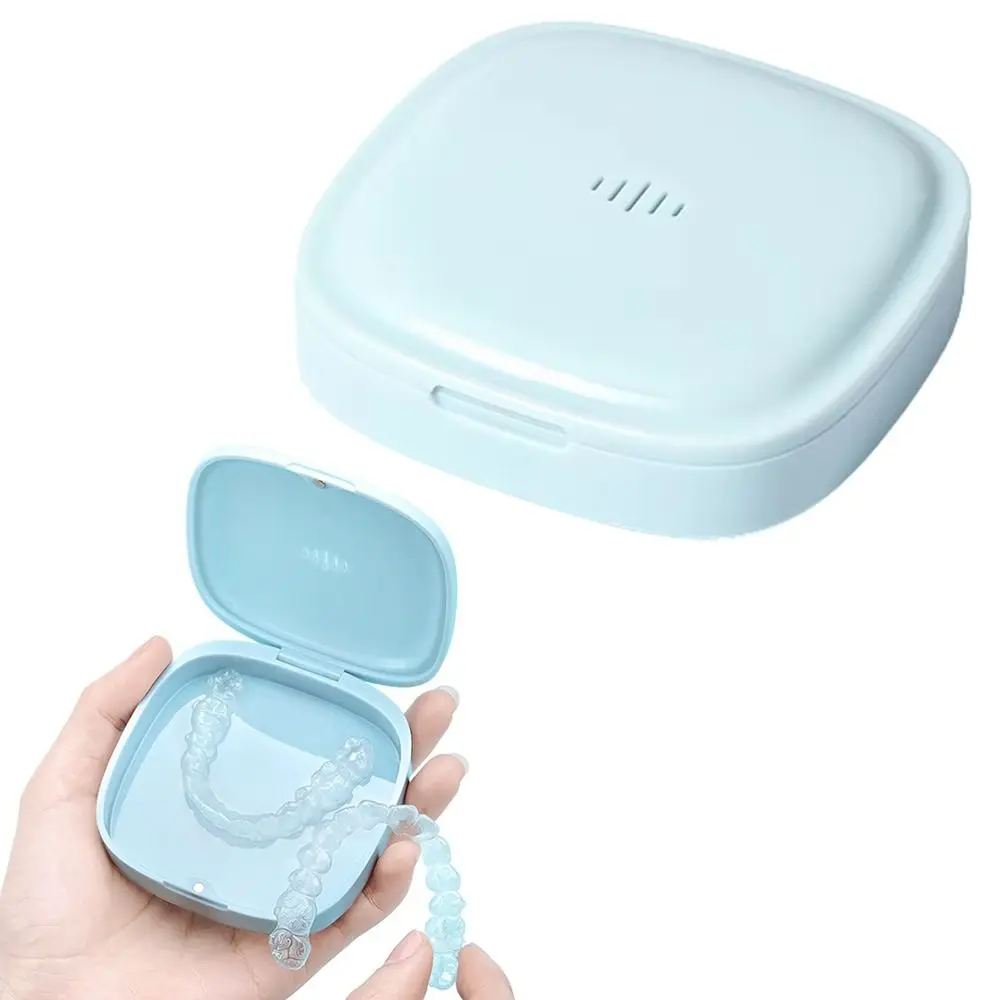 

Portable Braces Storage Box Vent Holes Magnetic Closure Orthodontic Retainer Case Clear Food Grade Invisible Braces Holder