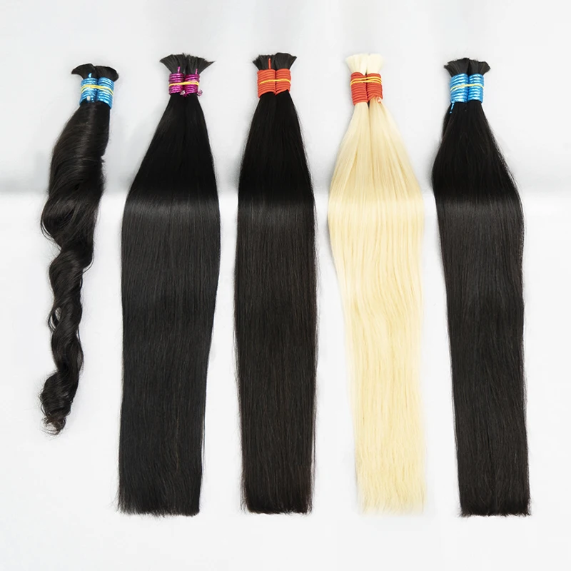 Envío Gratis a Brasil Color rubio cabello a granel 613 extensiones de cabello humano Cabelo Humano Para Mega Her 100-300 Gramas