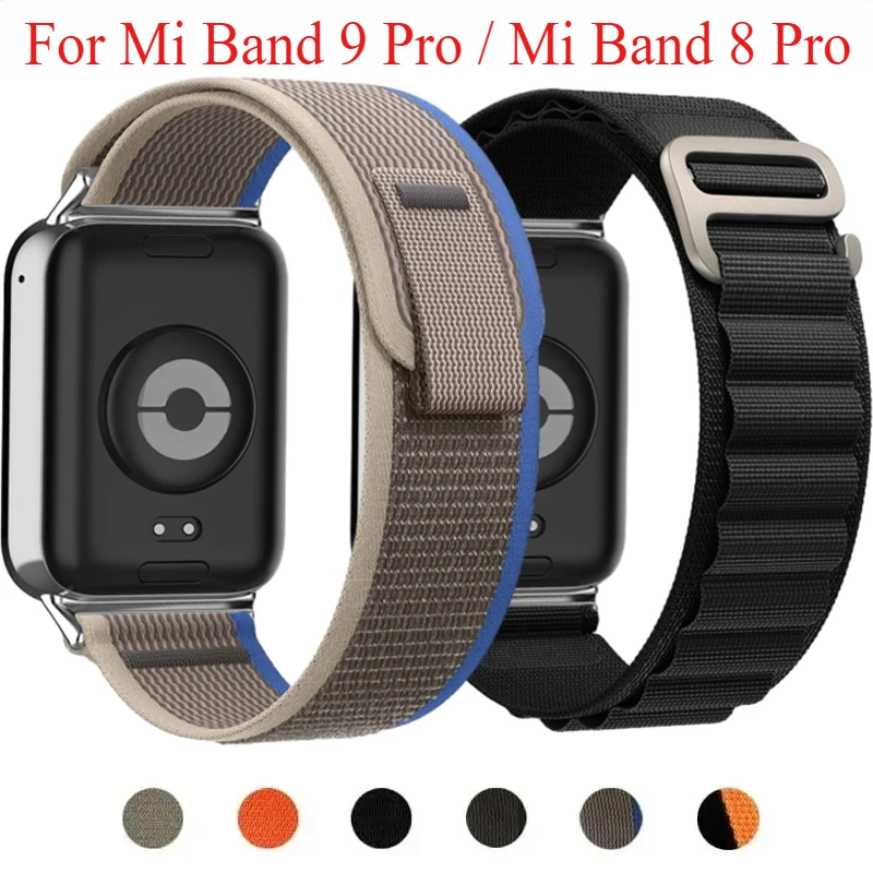 Nylon Loop Strap for For  Mi Band 9 Pro Adjustable Elastic Bracelet Watchband for iWatch Mi Band 8 Pro Band Accessories