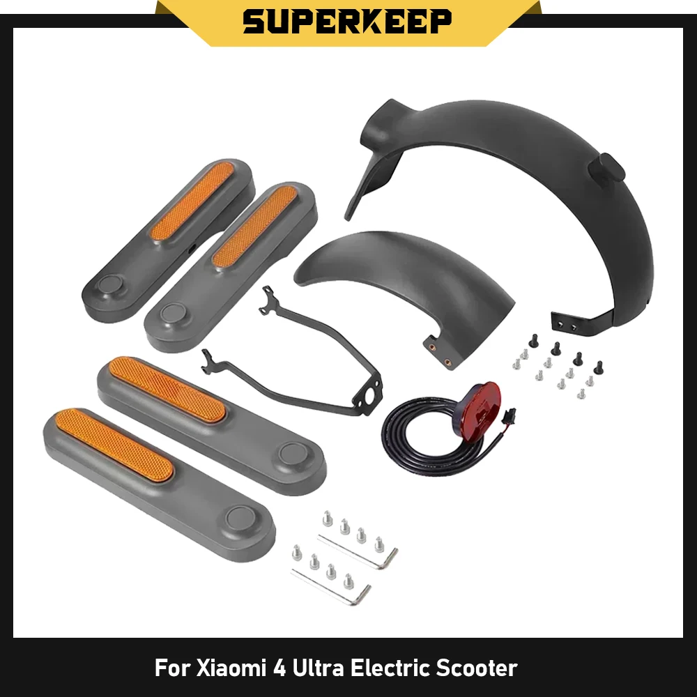 

Mudguard For Xiaomi 4 Ultra Electric Scooter Front Fender Support Bracket Taillight Reflective Strips Side Shell Durable Parts