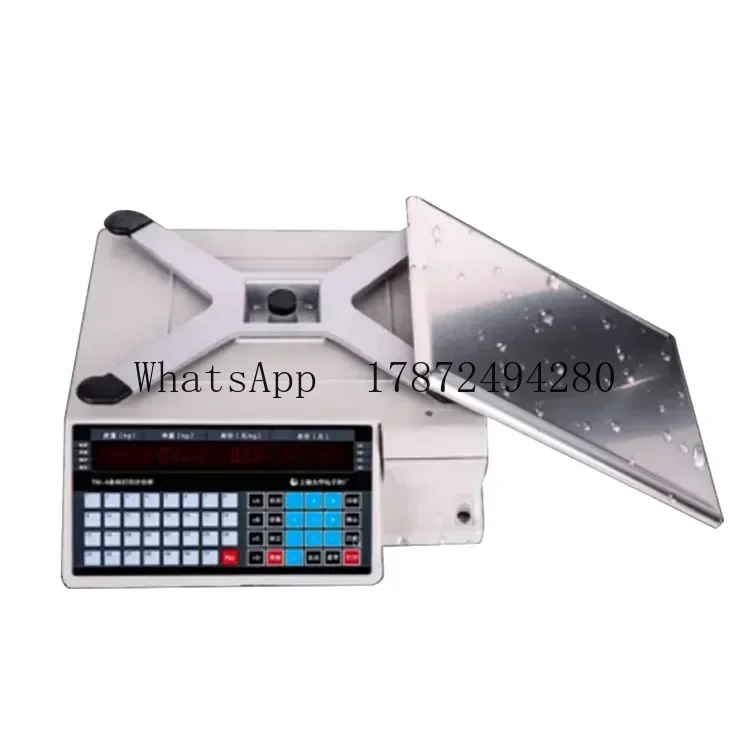 Price Computing Digital Scale with Barcode Printer - Retail Supermarket Weight Label Printing Tool