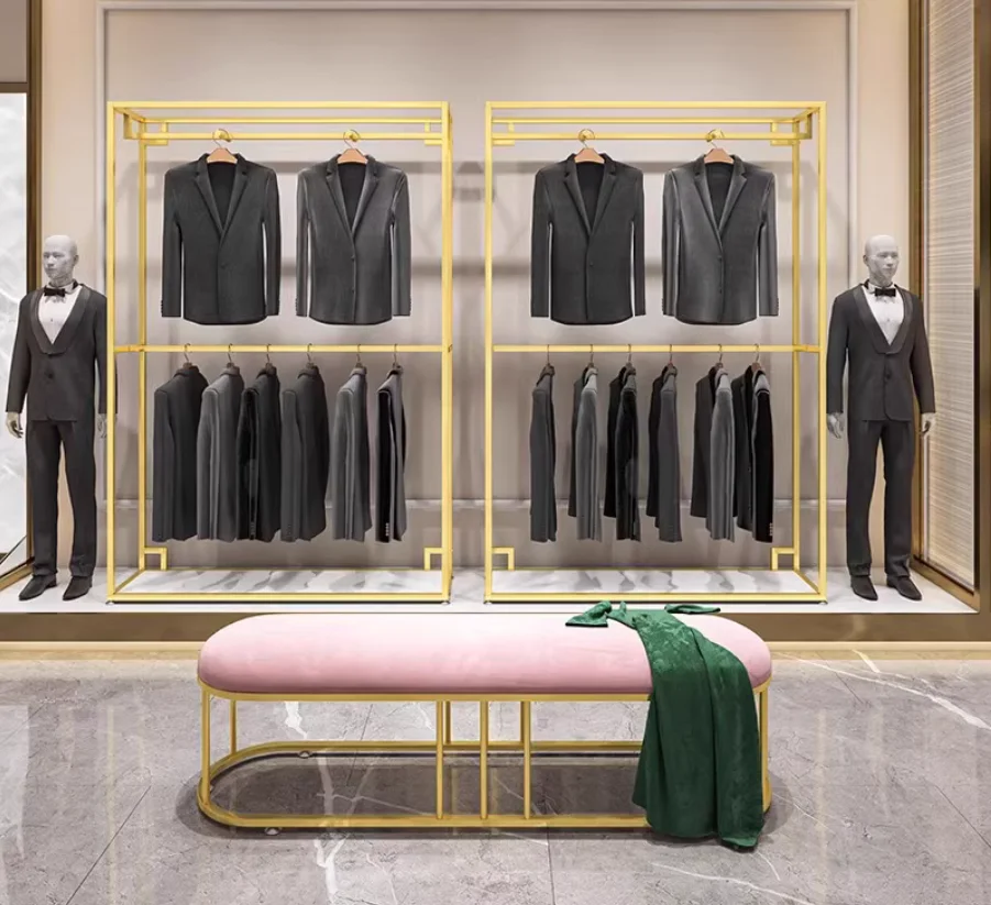 Double layered suit hanger with