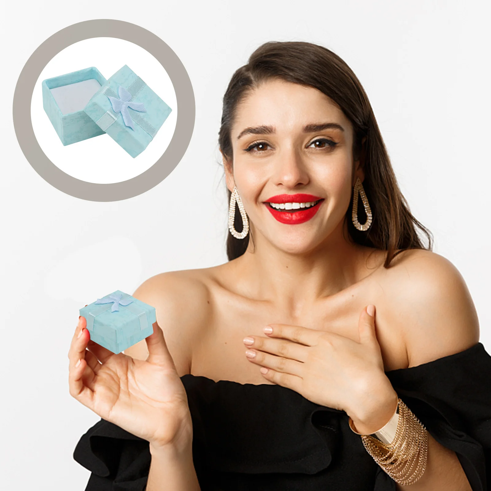 

24Pcs Jewelry Organizer Boxes Stylish Storage Gift Cases for Earring Necklace Bracelet Party Candy Decoration Jewelery Boxes