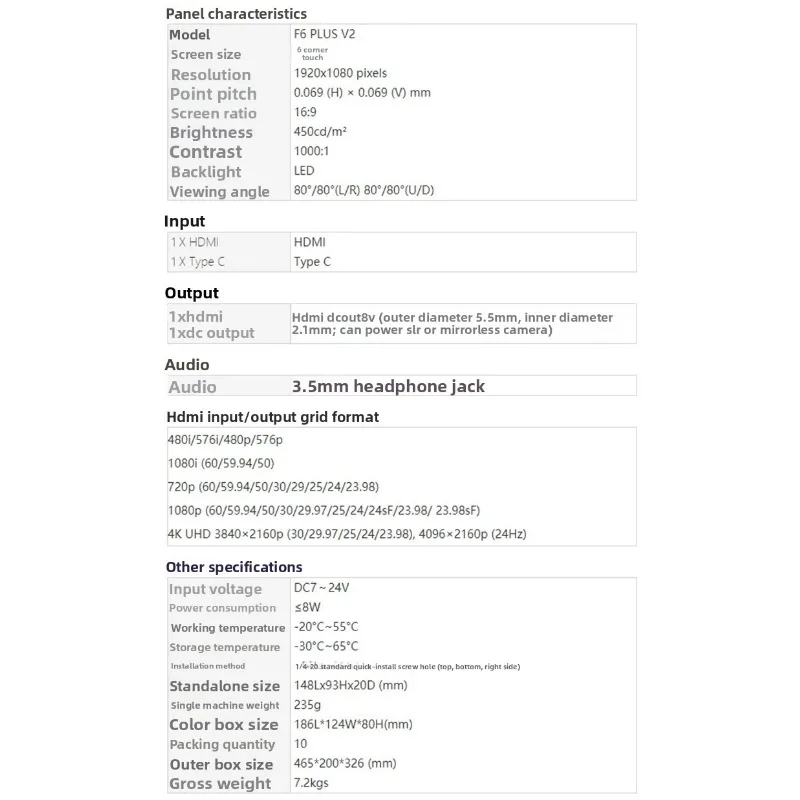 SLR Micro Single Camera Fotografie Monitor mit externem Display