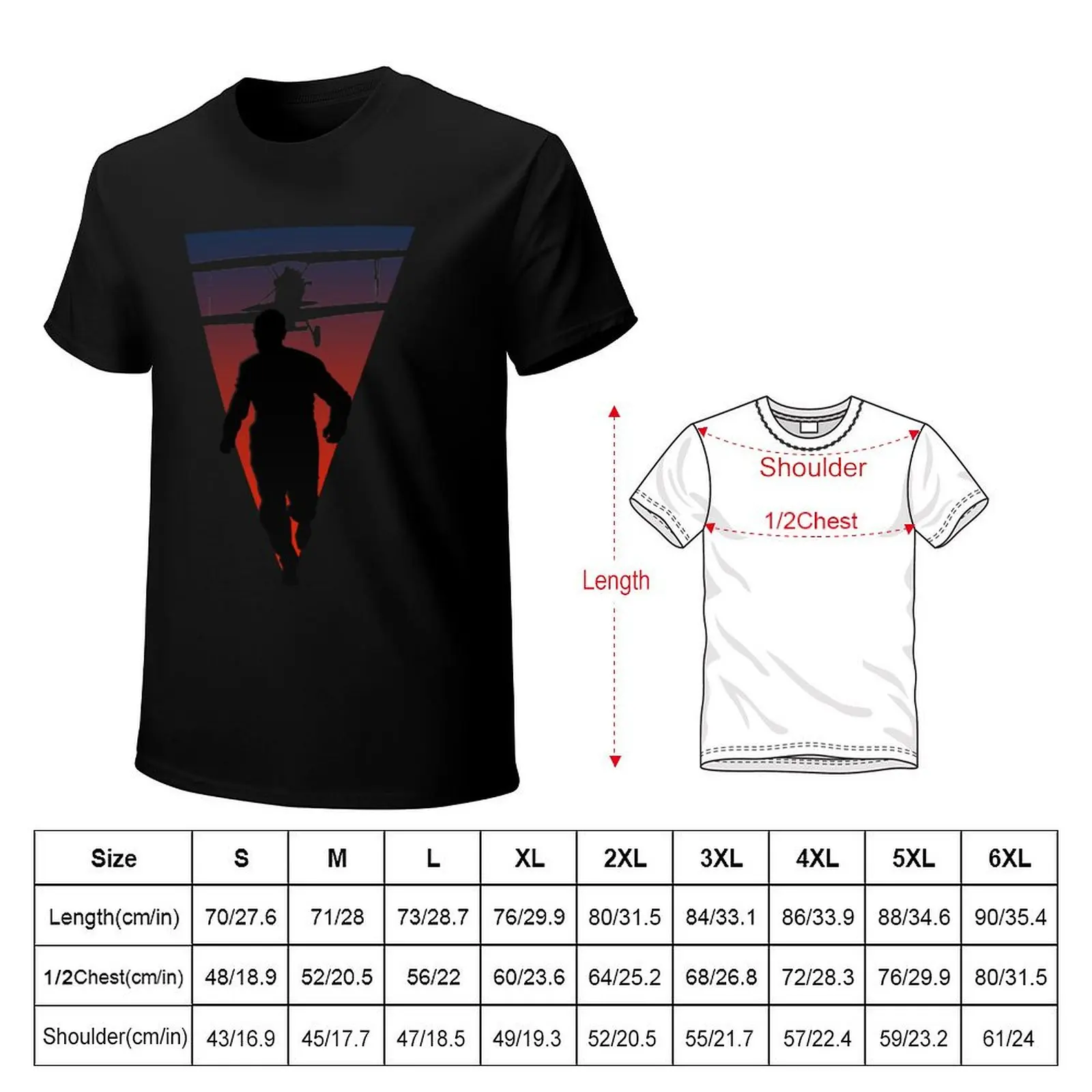 North By Northwest: Alfred Hitchcock + Cary Grant + plane = film T-Shirt Breathable Gym Short Sleeve T-Shirt