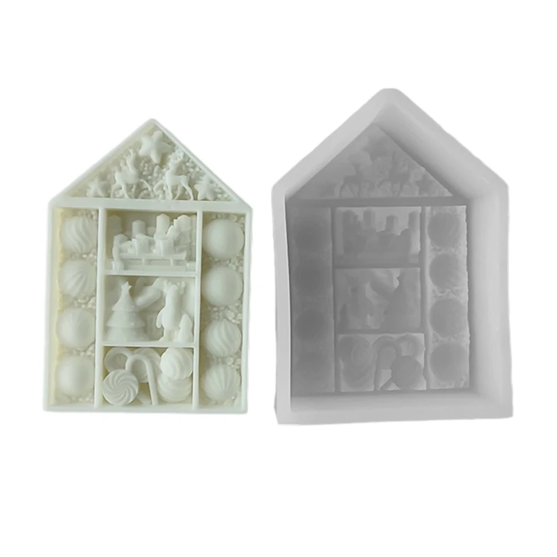 Exquisite Silicone Mold DIY Crafting Moulds Christmas Balls House Shaped Modls Perfect Gift for DIY Enthusiasts K3KF