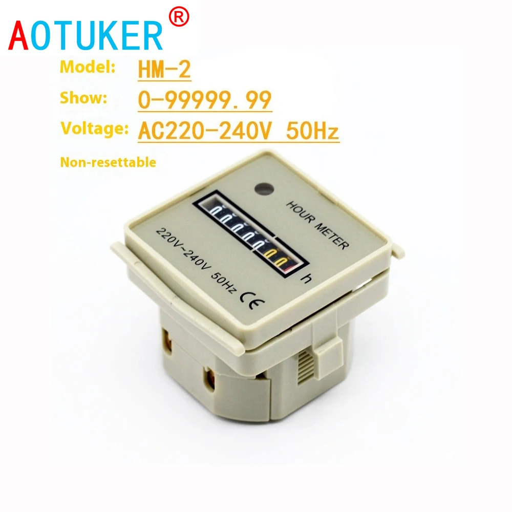 Forklift Timer Industrial Hour Meter HM-2 Rail Mounting Power Supply: AC 220-240V / AC/DC 10-60V Time Measuring Device