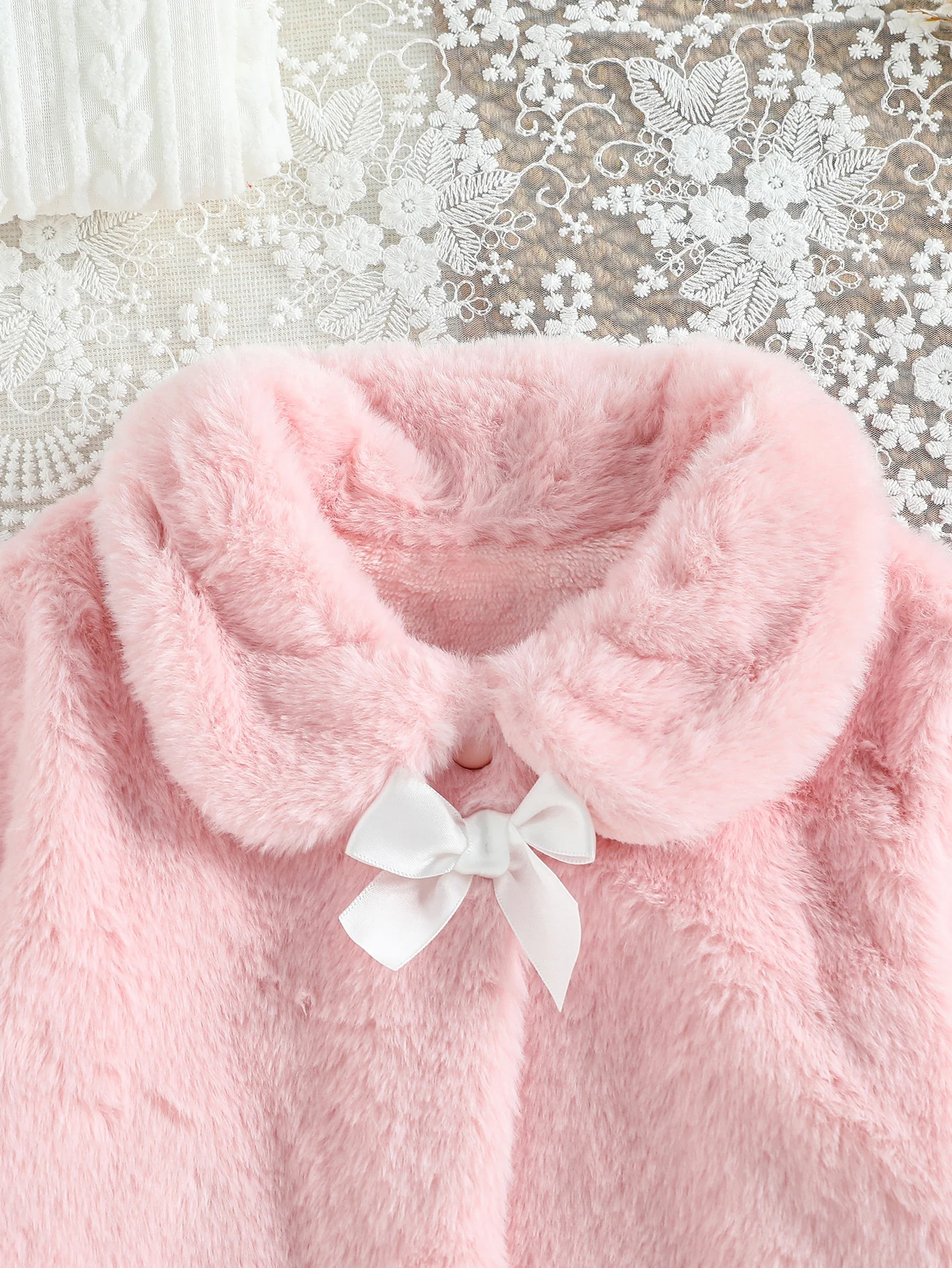 Veste d'hiver pour bébé fille, vêtements roses, cape de princesse à la mode, manteau chaud en fausse fourrure pour fille, en peluche, vêtements d'extérieur pour bébé de 1 à 3 ans, nouvelle collection 2025