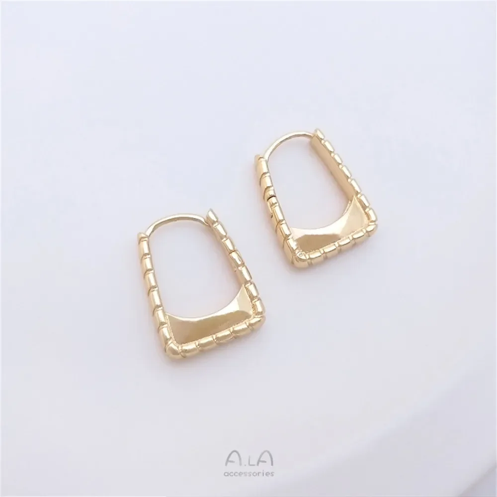 14k banhado a ouro diamante grão pequena fragrância vento meio buraco pérola fecho moda temperamento brincos diy