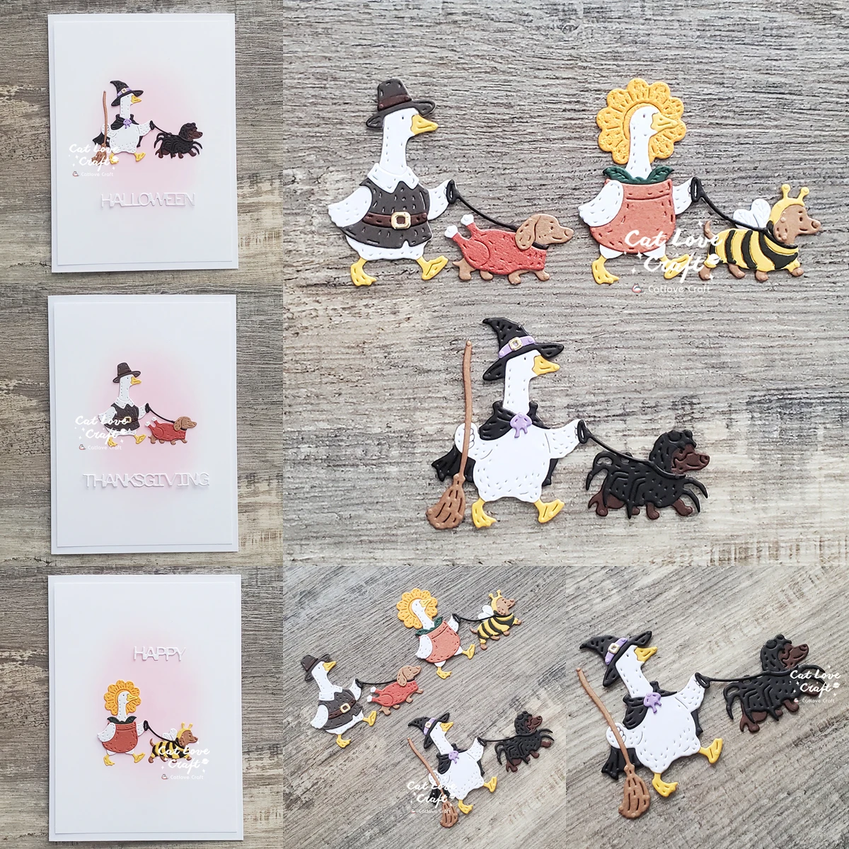 Halloween Thanksgiving Gans Wurst Hund Metall-Stanzformen Scrapbooking Schablone Stanzformen Kartenherstellung Basteln Prägung Neue Stanzformen – Detail 1