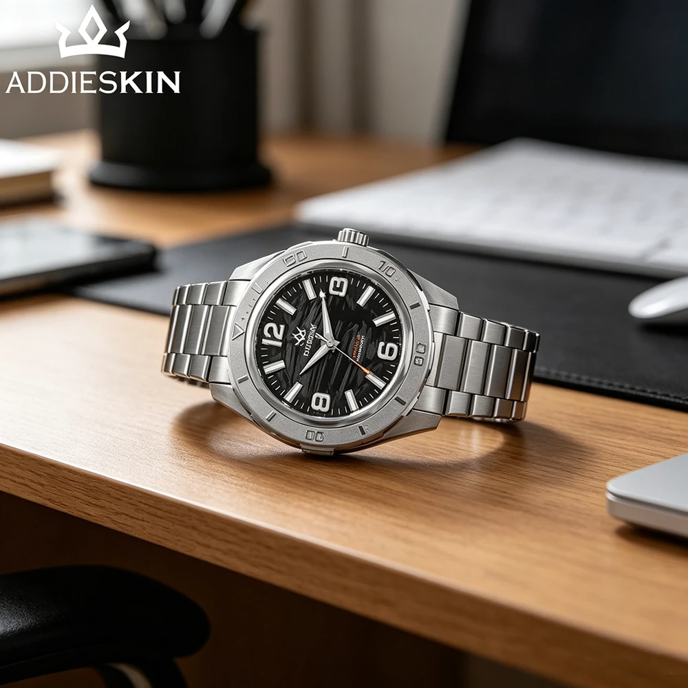 

ADDIESKIN K007 Original Carbon Fiber Dial Men Watch MIYOTA 9015 28800 High Frequency BGW9 Luminous Index Hand Skeleton Caseback
